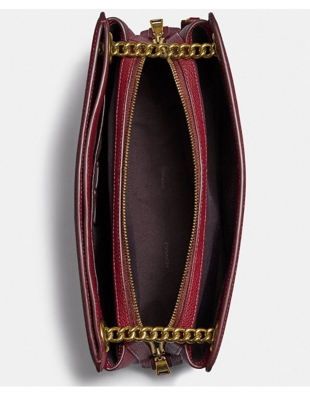 Coach Bryant Convertible Carryall In Brass/Deep Red - Picture 6 of 16